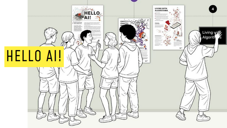 Ausschnitt aus dem Mockup der Hello AI! Ausstellung von Tactical Tech.