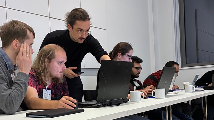 Participants taking part in a hackathon