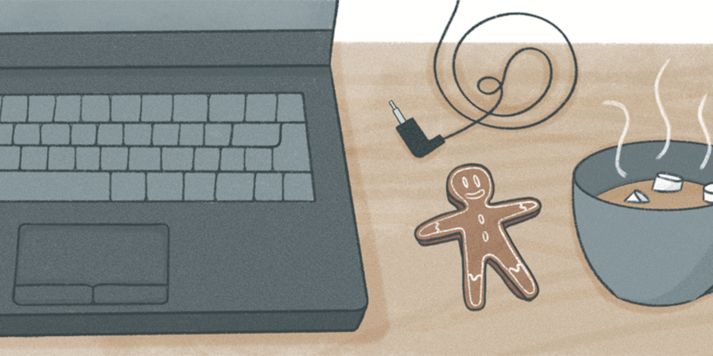 Notebook Illustration mit Weihnachtsgebäck