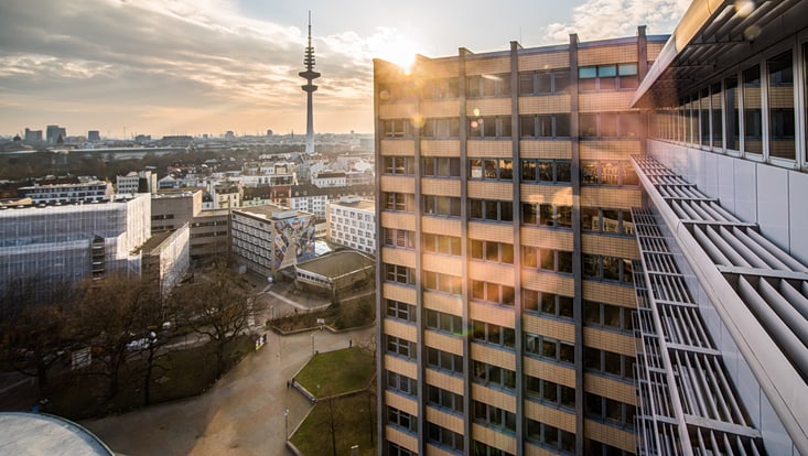 Ein Modell des entwickelten Campus in Eimsbüttel bei einem Workshop