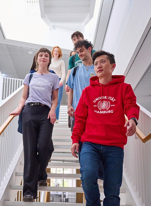 campusnavigator-520x710 Studierende laufen eine Treppe hinunter.