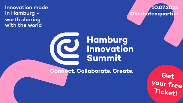 Infobanner: Hamburg Innovation Summit am 10.07.2025 im Oberhafenquatier