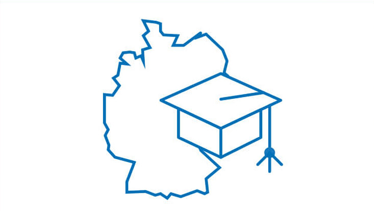 Icon Doktorhut vor Deutschlandkarte