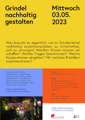 02-06-vernetzung-dialogforen-slider1-flyer-dialogforum-grindel-v02-414 Plakat mit Schriftzug Grindel nachhaltig gestalten und weiteren Informationen zum Ablauf