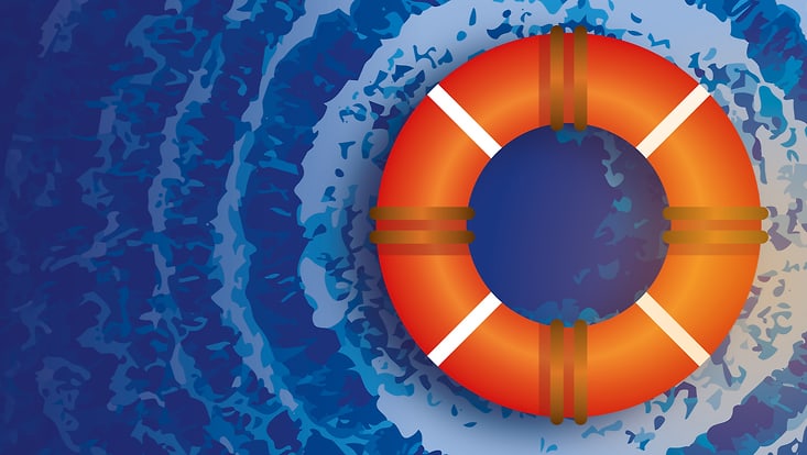 Key visual for Hamburg Horizons: a lifebuoy at sea