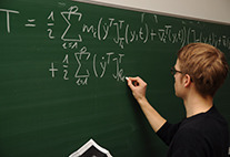 Student at the blackboard