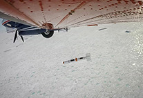 Measuring ice thickness with an airplane