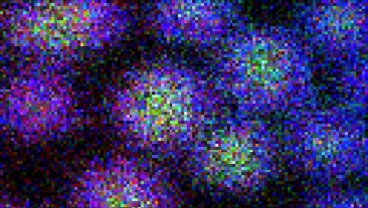 Das mit einem Transmissionselektronenmikroskop aufgenommene Bild zeigt die lokale Zusammensetzung von sogenannten Kern-Schale-Nanoteilchen.