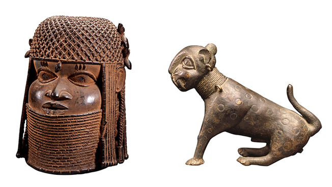Zwei der Benin-Bronzen