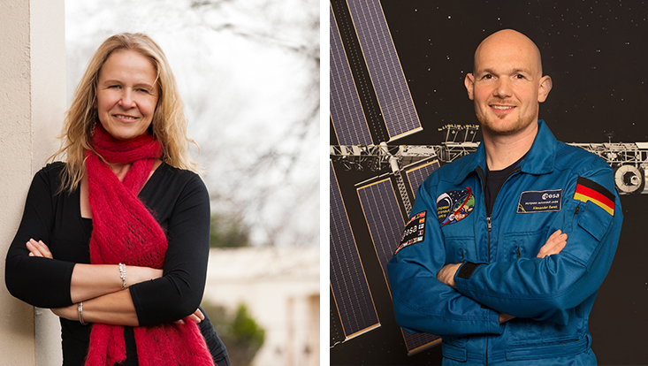 Bestseller-Autorin Cornelia Funke und Astronaut Alexander Gerst