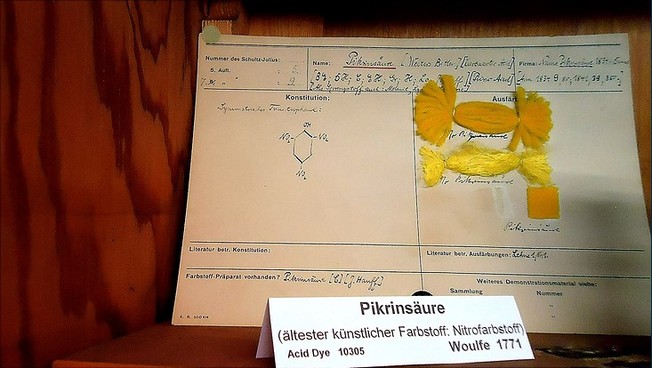 Pikrinsäure in der historischen Farbstoffsammlung der TU Dresden