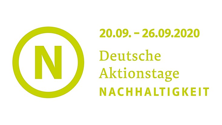 Das Logo der Aktionstage sowie der Aktionszeitraum in grüner Schrift vor weißem Hintergrund