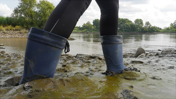 Gummistiefel in Wattsand