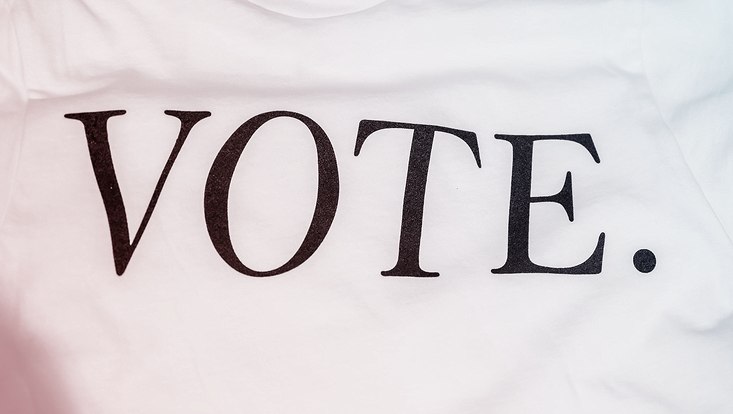Schriftzug: VOTE.