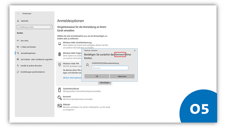 slides-windows-733x414-vorbereitung-6 Pop-up-Fenster mit „Windows Sicherheit“. Es soll ein Kennwort eingegeben werden.