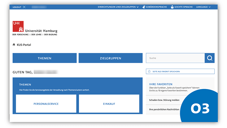 Slide 3: Screenshot von KUS-Portal