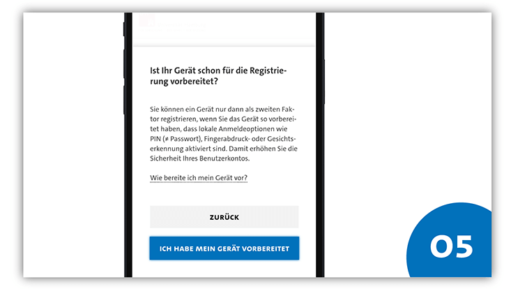 slides-android-733x414-registrieren-6 Handybildschirm eines Android-Geräts. Auf dem Bildschirm wird gefragt, ob das Gerät schon vorbereitet ist.