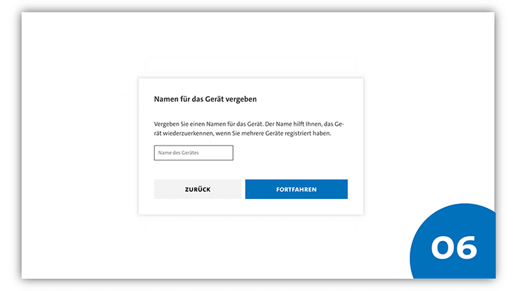 Slide 6: Grafik mit „Namen für das Gerät vergeben“