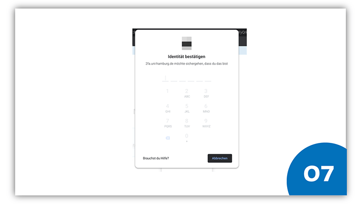 Slide 7: Pop-up-Fenster mit „Identität bestätigen“