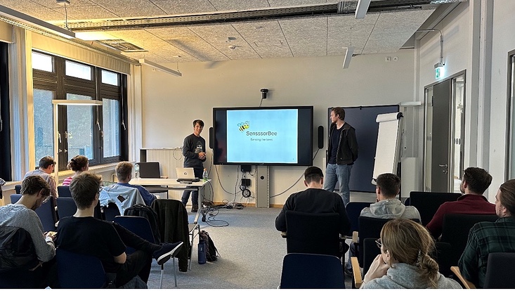 Präsentation von Projektergebnissen vor Zusehenden
