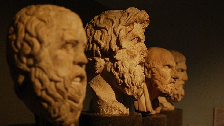 Antike Büsten von Philosophen