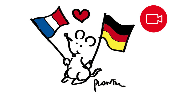 Logo der Deutsch-Französischen Hochschule zum 25jährigen Jubiläum mit Livestream-Icon