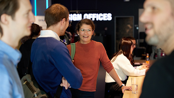 Participants in conversation at the HRA career day