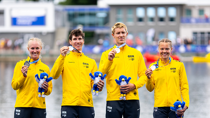 Ruderer mit Medaille