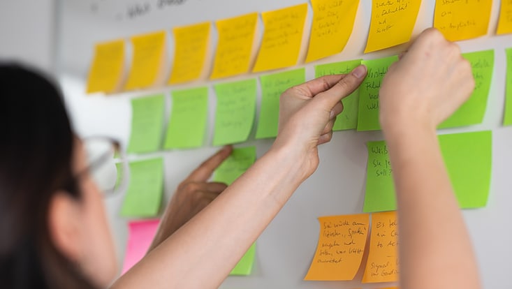 Workshop-Arbeit mit Post-Its