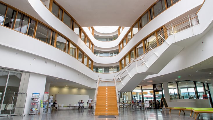 Foyer of the CFEL buidling in Science City Hamburg Bahrenfeld