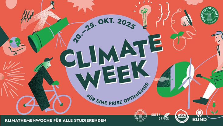 Climate Week Titelbild, 20.-25. Oktober 2025 Untertitel mit themenbasierten Bildern