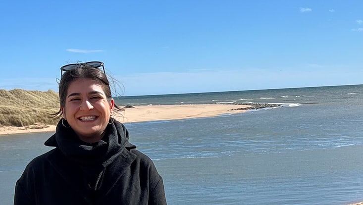 doctoral researcher near the Scottish coast