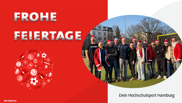 Weihnachtsgruß des Hochschulsport Hamburg mit Text und Bildern