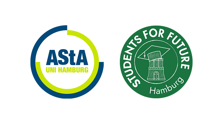Logos AStA Universität Hamburg und Students For Future
