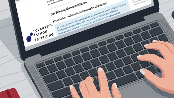 Das KI-generierte Bild zeigt Hände, die etwas auf einer Laptop-Tastatur eintippen.