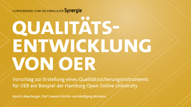 Ausschnitt Cover Synergie-Sonderband Qualitätsentwicklung von OER