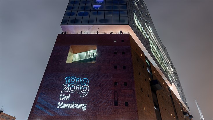 Hamburger Wahrzeichen grüßen die Universität