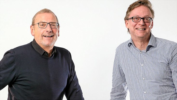 Prof. Dr. Sighard Neckel (l.) (Gesellschaftsanalyse und sozialer Wandel) und Prof. Dr. Jochen Bung (Strafrecht und Rechtsphilosophie)