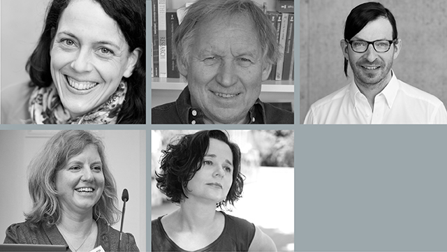 Das Bild zeigt eine Porträt-Collage der Keynote-Speaker der Tagung Writing Spaces 2019