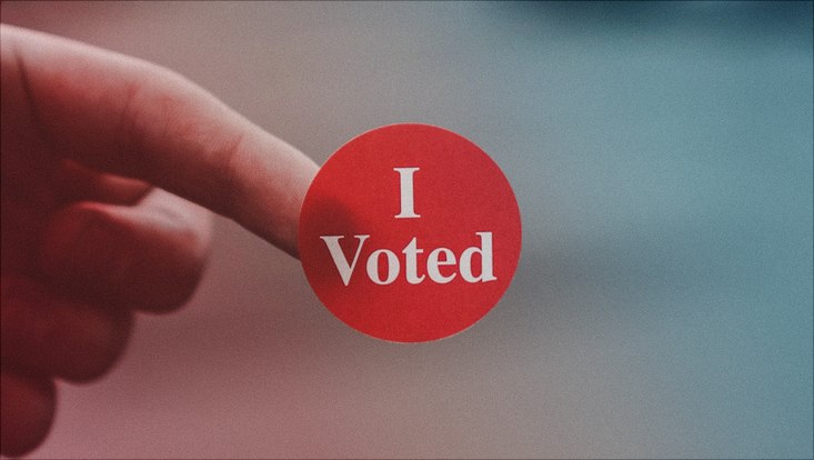Sticker mit der Aufschrift "I voted"